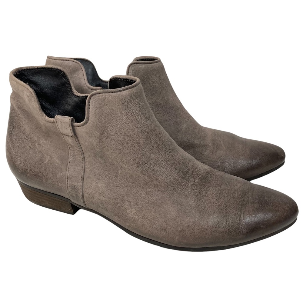 Paul Green Taupe Grey leather boots booties handmade sUK 6  US 8.5 8 1/2  B032 - Picture 2 of 15